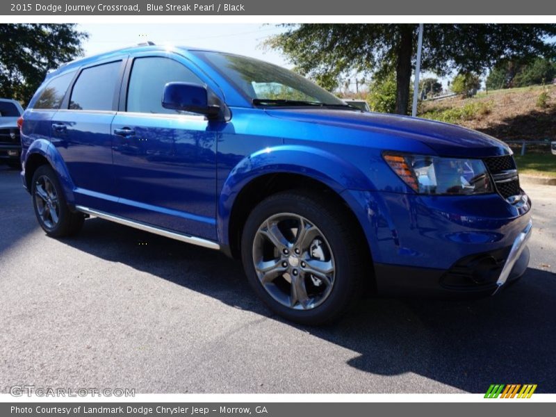 Blue Streak Pearl / Black 2015 Dodge Journey Crossroad