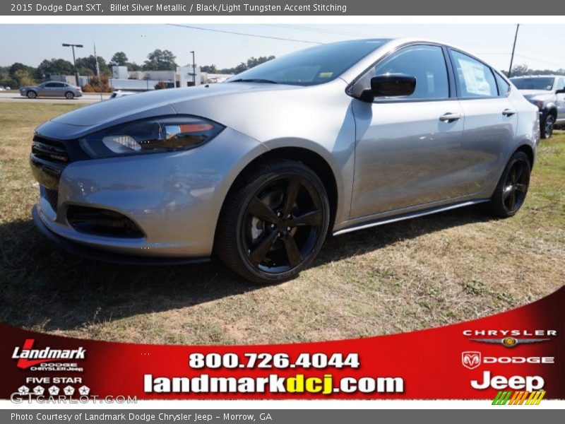 Billet Silver Metallic / Black/Light Tungsten Accent Stitching 2015 Dodge Dart SXT