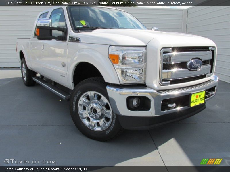 White Platinum / King Ranch Mesa Antique Affect/Adobe 2015 Ford F250 Super Duty King Ranch Crew Cab 4x4