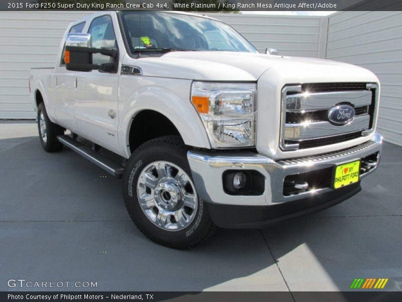 White Platinum / King Ranch Mesa Antique Affect/Adobe 2015 Ford F250 Super Duty King Ranch Crew Cab 4x4