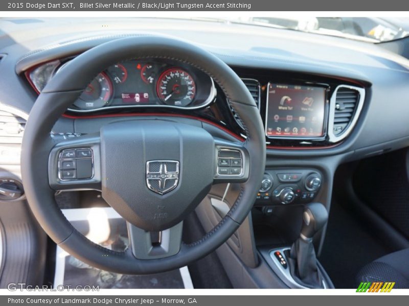 Billet Silver Metallic / Black/Light Tungsten Accent Stitching 2015 Dodge Dart SXT