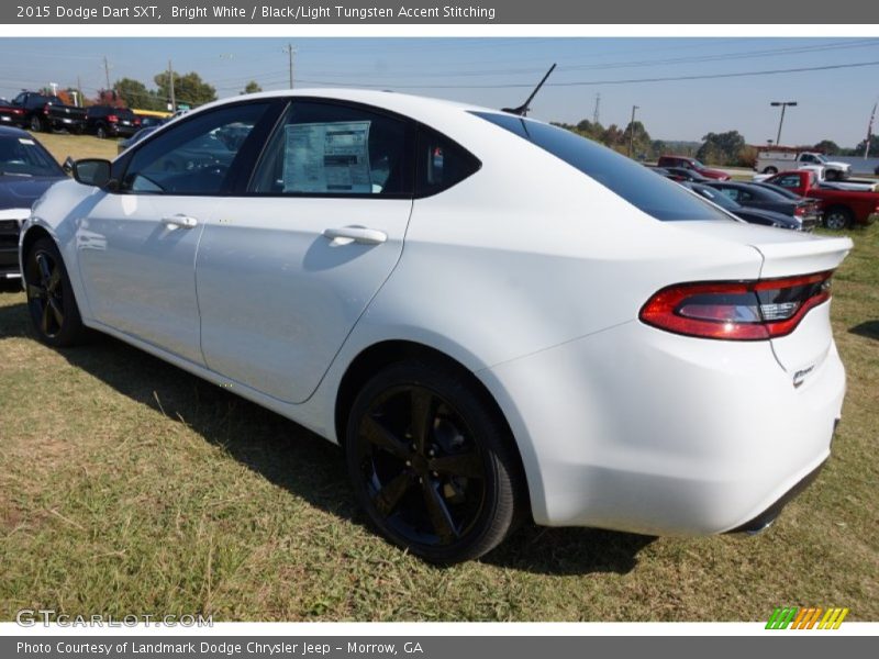 Bright White / Black/Light Tungsten Accent Stitching 2015 Dodge Dart SXT