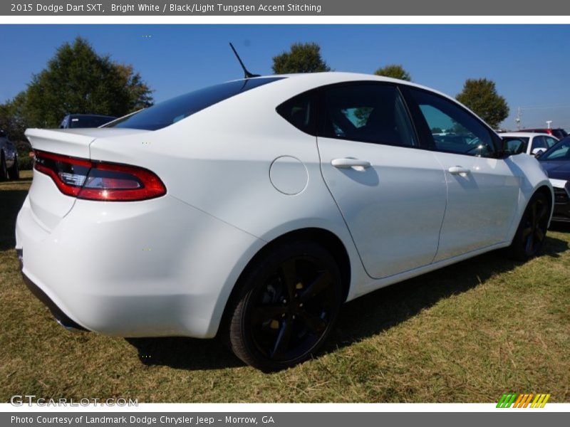 Bright White / Black/Light Tungsten Accent Stitching 2015 Dodge Dart SXT