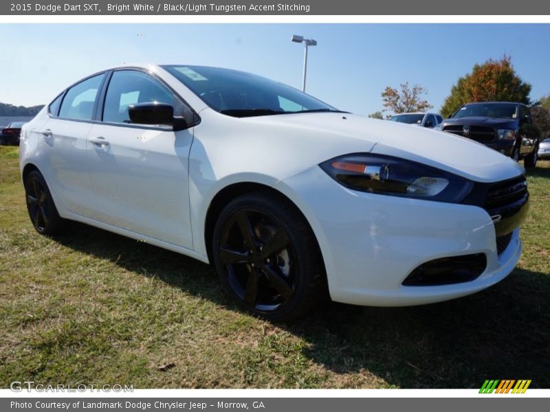 Bright White / Black/Light Tungsten Accent Stitching 2015 Dodge Dart SXT