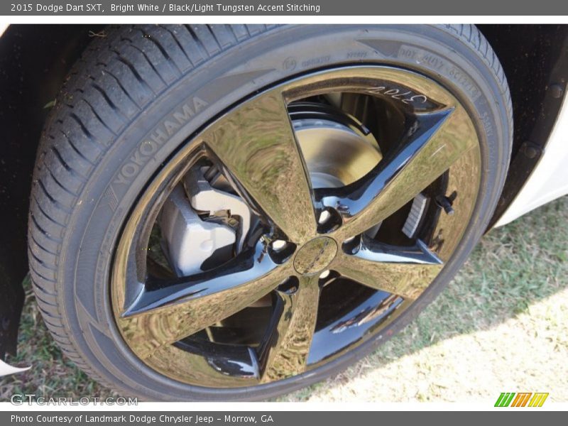Bright White / Black/Light Tungsten Accent Stitching 2015 Dodge Dart SXT