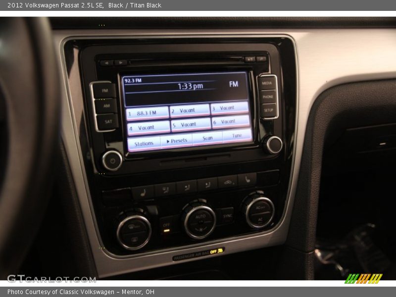 Black / Titan Black 2012 Volkswagen Passat 2.5L SE
