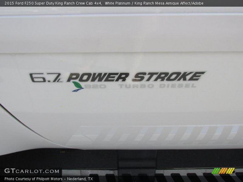 White Platinum / King Ranch Mesa Antique Affect/Adobe 2015 Ford F250 Super Duty King Ranch Crew Cab 4x4