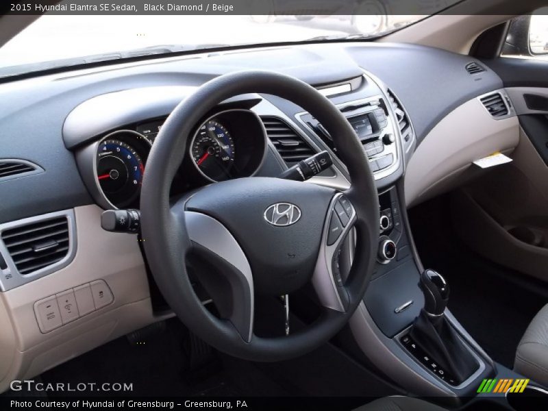 Black Diamond / Beige 2015 Hyundai Elantra SE Sedan
