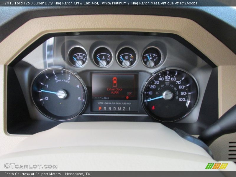 White Platinum / King Ranch Mesa Antique Affect/Adobe 2015 Ford F250 Super Duty King Ranch Crew Cab 4x4