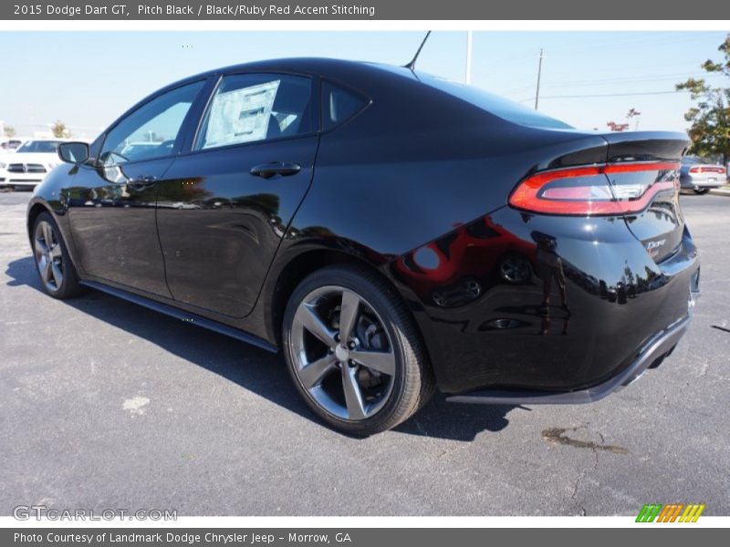 Pitch Black / Black/Ruby Red Accent Stitching 2015 Dodge Dart GT