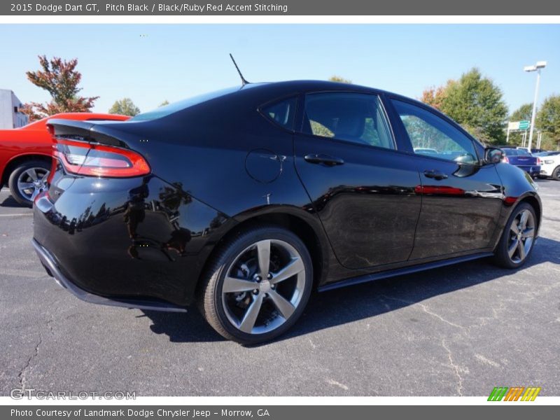 Pitch Black / Black/Ruby Red Accent Stitching 2015 Dodge Dart GT