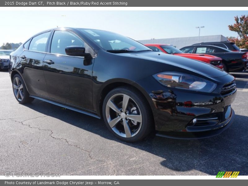 Pitch Black / Black/Ruby Red Accent Stitching 2015 Dodge Dart GT
