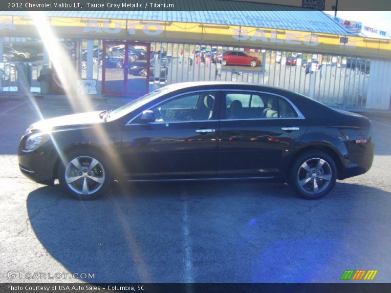 Taupe Gray Metallic / Titanium 2012 Chevrolet Malibu LT