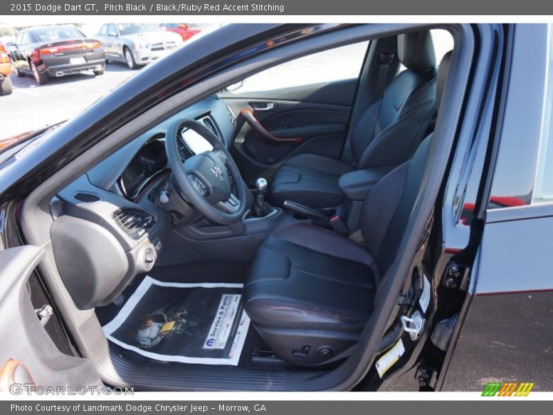 Pitch Black / Black/Ruby Red Accent Stitching 2015 Dodge Dart GT