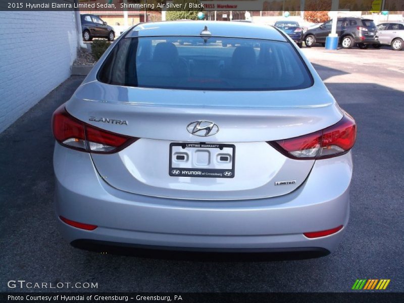 Shimmering Air Silver / Black 2015 Hyundai Elantra Limited Sedan