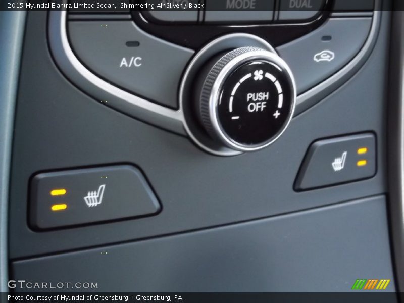 Shimmering Air Silver / Black 2015 Hyundai Elantra Limited Sedan