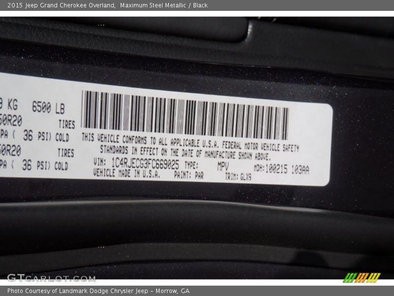Maximum Steel Metallic / Black 2015 Jeep Grand Cherokee Overland