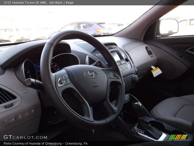 Ash Black / Beige 2015 Hyundai Tucson SE AWD