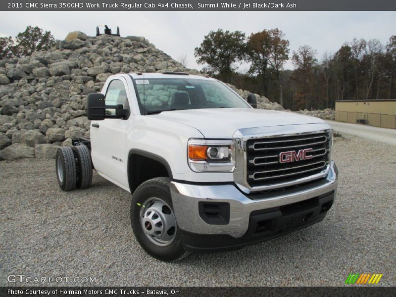 Summit White / Jet Black/Dark Ash 2015 GMC Sierra 3500HD Work Truck Regular Cab 4x4 Chassis