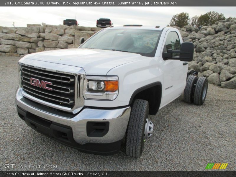 Summit White / Jet Black/Dark Ash 2015 GMC Sierra 3500HD Work Truck Regular Cab 4x4 Chassis