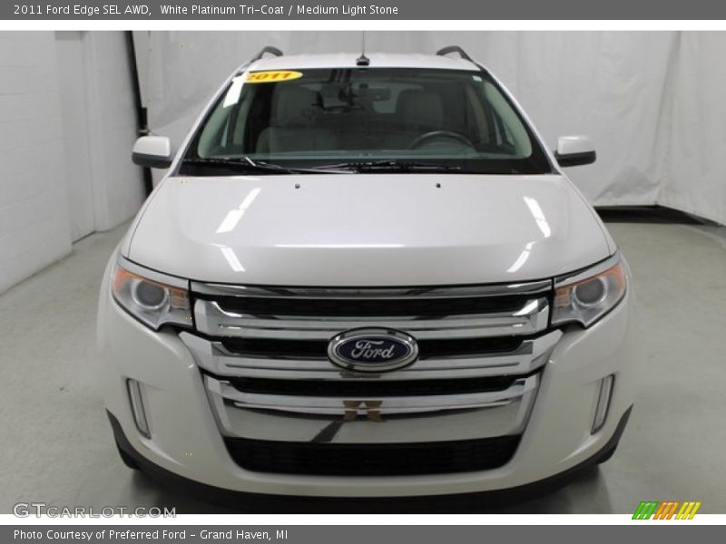 White Platinum Tri-Coat / Medium Light Stone 2011 Ford Edge SEL AWD