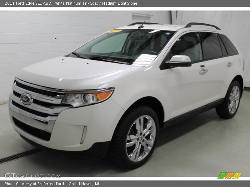 White Platinum Tri-Coat / Medium Light Stone 2011 Ford Edge SEL AWD