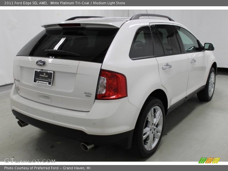 White Platinum Tri-Coat / Medium Light Stone 2011 Ford Edge SEL AWD