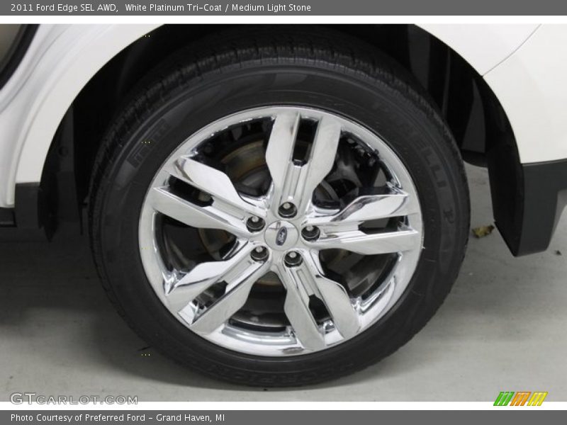 White Platinum Tri-Coat / Medium Light Stone 2011 Ford Edge SEL AWD