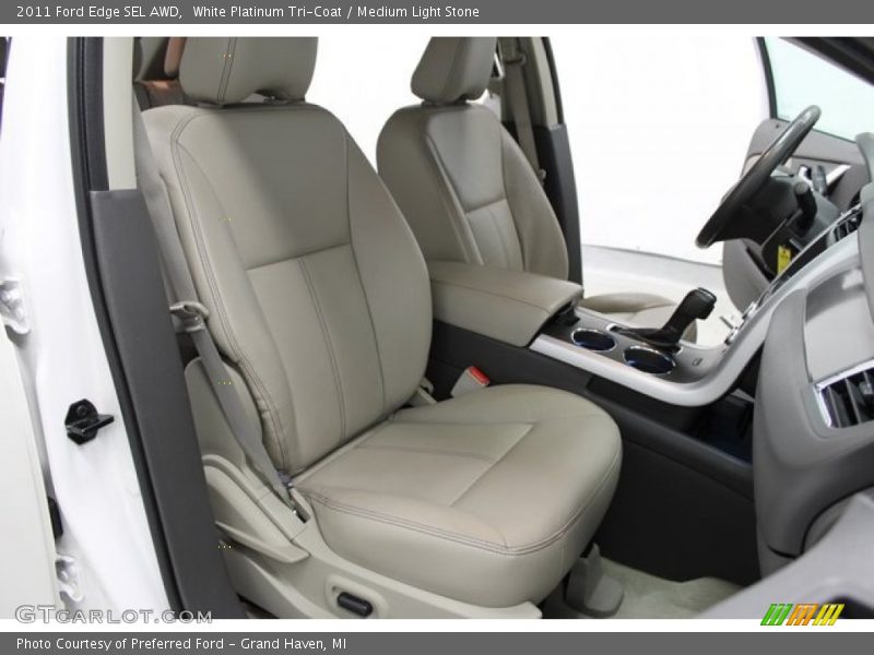 White Platinum Tri-Coat / Medium Light Stone 2011 Ford Edge SEL AWD