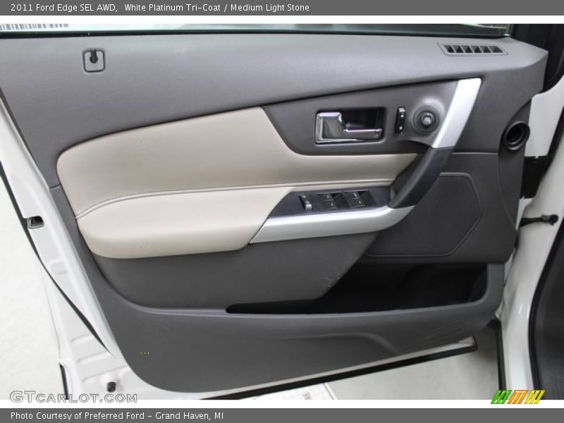 White Platinum Tri-Coat / Medium Light Stone 2011 Ford Edge SEL AWD