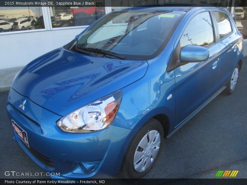Sapphire Blue / Black 2015 Mitsubishi Mirage DE