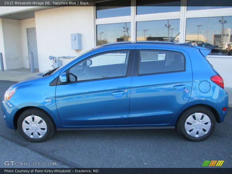 Sapphire Blue / Black 2015 Mitsubishi Mirage DE