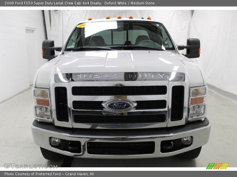 Oxford White / Medium Stone 2008 Ford F350 Super Duty Lariat Crew Cab 4x4 Dually