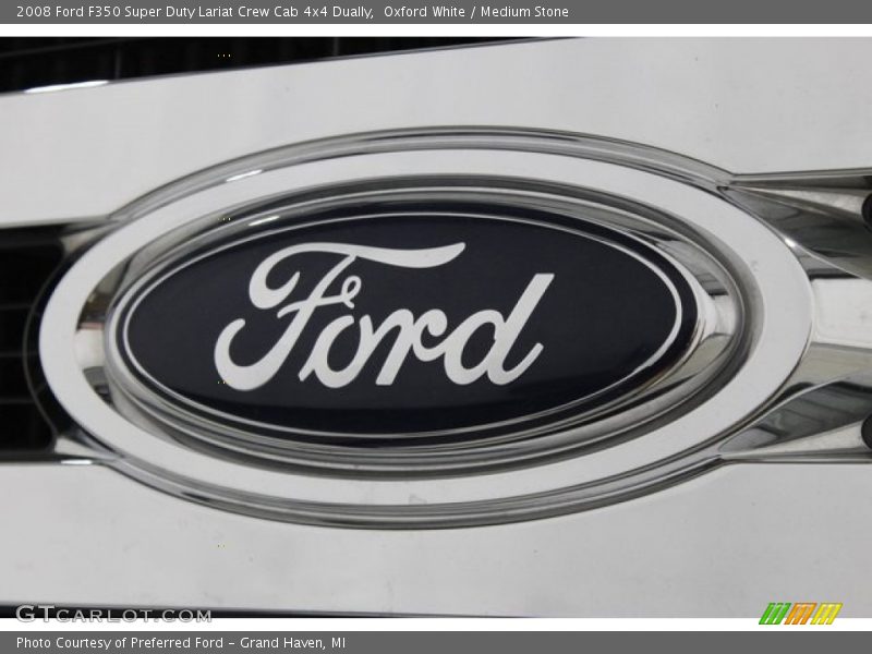Oxford White / Medium Stone 2008 Ford F350 Super Duty Lariat Crew Cab 4x4 Dually