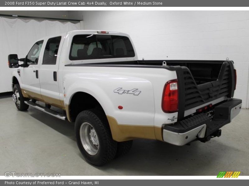 Oxford White / Medium Stone 2008 Ford F350 Super Duty Lariat Crew Cab 4x4 Dually