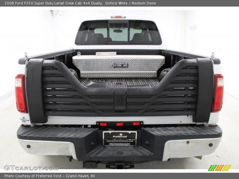 Oxford White / Medium Stone 2008 Ford F350 Super Duty Lariat Crew Cab 4x4 Dually