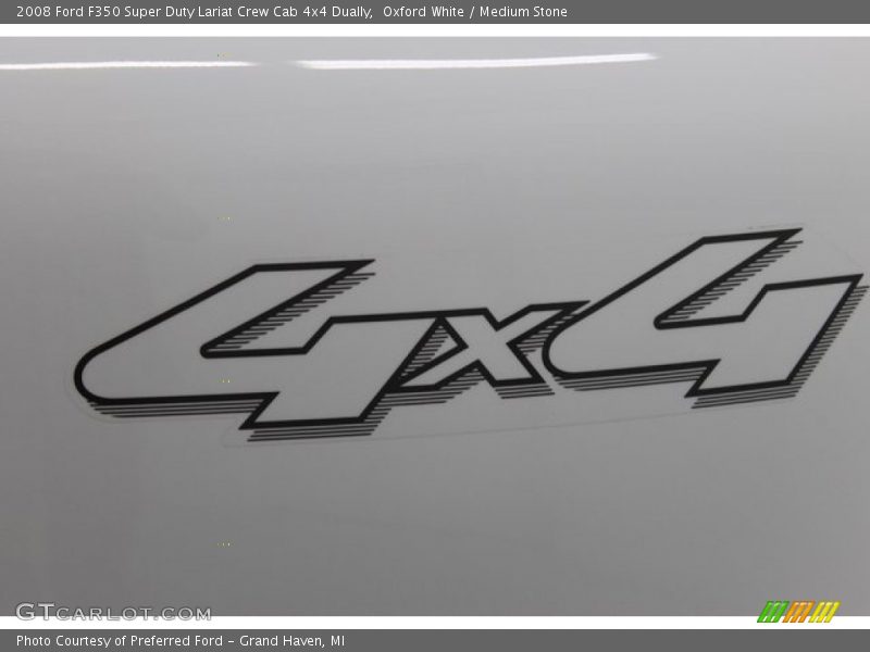 Oxford White / Medium Stone 2008 Ford F350 Super Duty Lariat Crew Cab 4x4 Dually