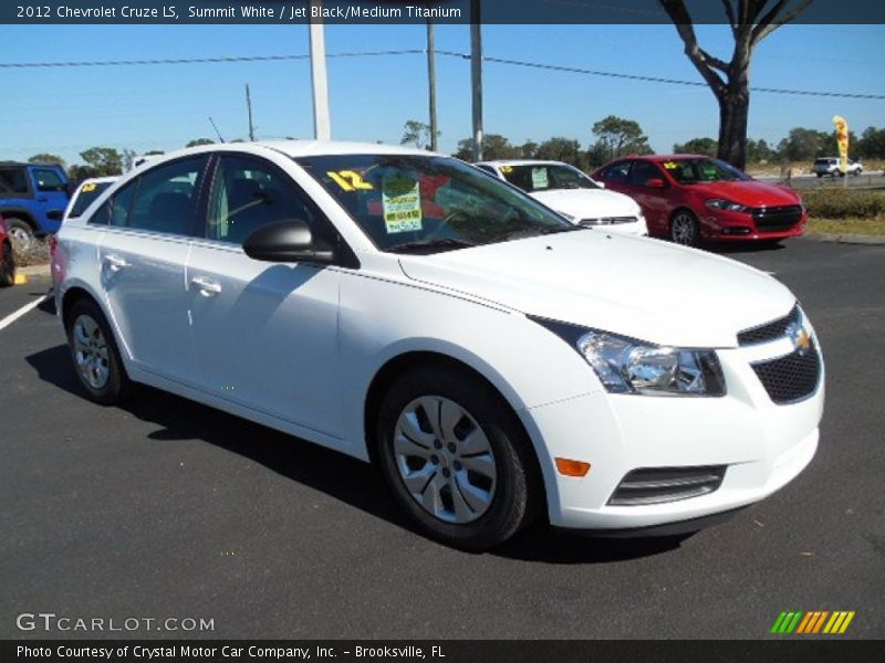 Summit White / Jet Black/Medium Titanium 2012 Chevrolet Cruze LS