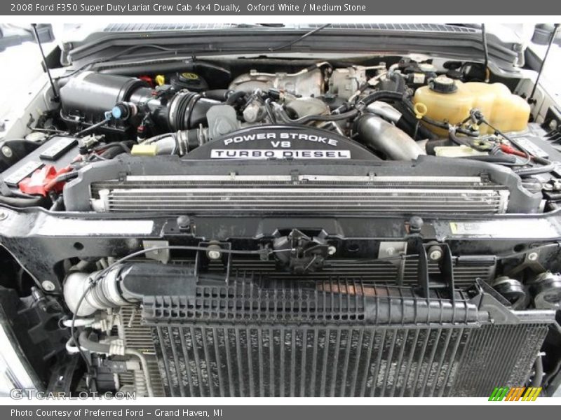 Oxford White / Medium Stone 2008 Ford F350 Super Duty Lariat Crew Cab 4x4 Dually