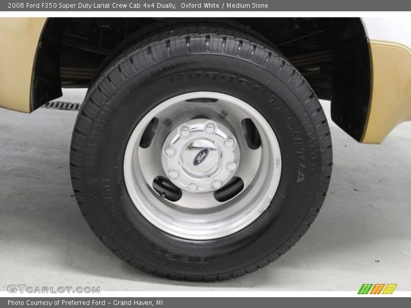 Oxford White / Medium Stone 2008 Ford F350 Super Duty Lariat Crew Cab 4x4 Dually