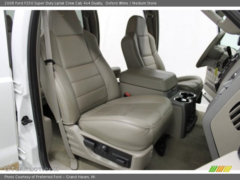 Oxford White / Medium Stone 2008 Ford F350 Super Duty Lariat Crew Cab 4x4 Dually