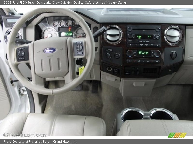 Oxford White / Medium Stone 2008 Ford F350 Super Duty Lariat Crew Cab 4x4 Dually