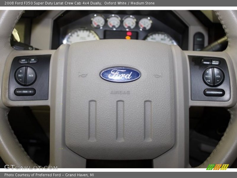 Oxford White / Medium Stone 2008 Ford F350 Super Duty Lariat Crew Cab 4x4 Dually