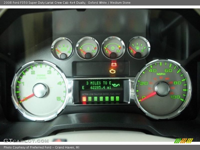 Oxford White / Medium Stone 2008 Ford F350 Super Duty Lariat Crew Cab 4x4 Dually