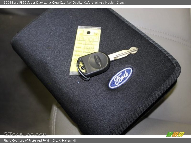 Oxford White / Medium Stone 2008 Ford F350 Super Duty Lariat Crew Cab 4x4 Dually