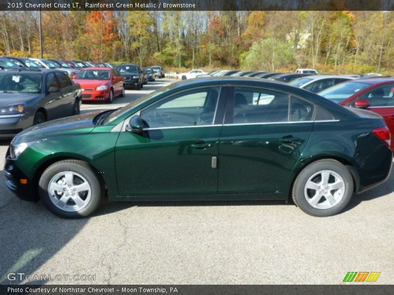 Rainforest Green Metallic / Brownstone 2015 Chevrolet Cruze LT