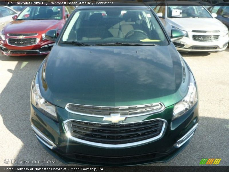 Rainforest Green Metallic / Brownstone 2015 Chevrolet Cruze LT