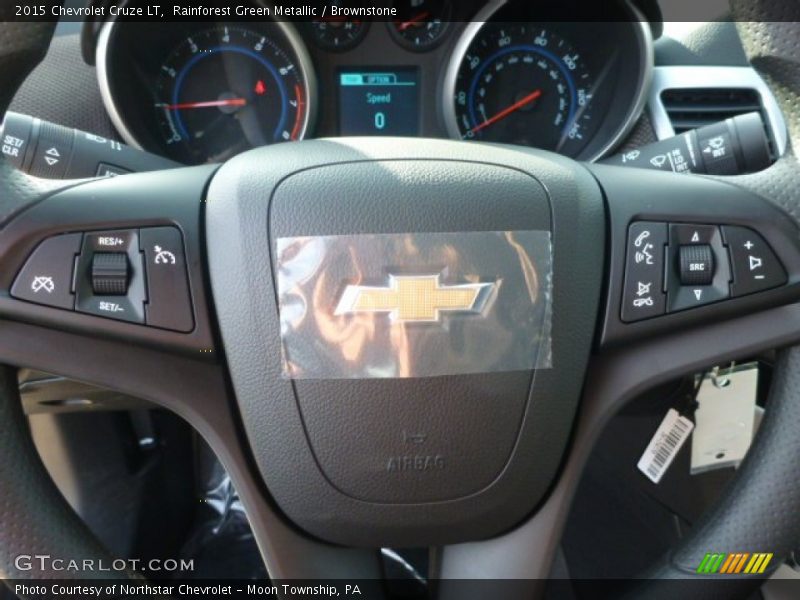 Rainforest Green Metallic / Brownstone 2015 Chevrolet Cruze LT