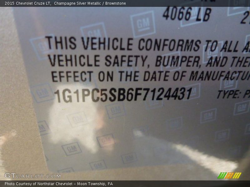 Champagne Silver Metallic / Brownstone 2015 Chevrolet Cruze LT