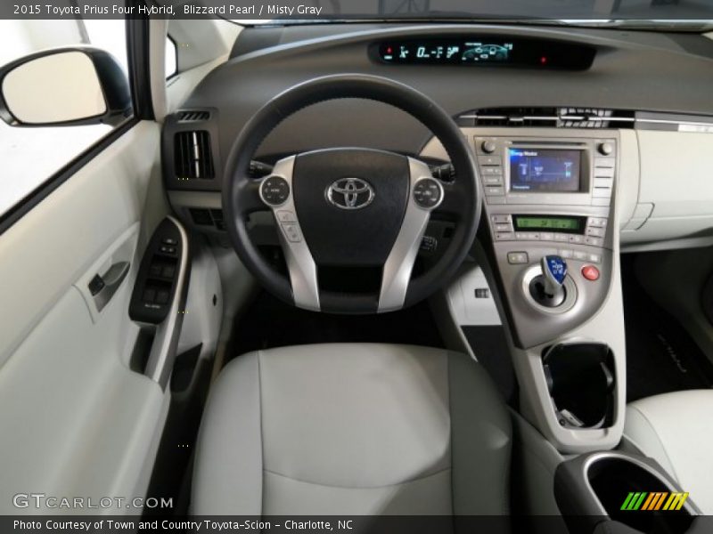 Blizzard Pearl / Misty Gray 2015 Toyota Prius Four Hybrid